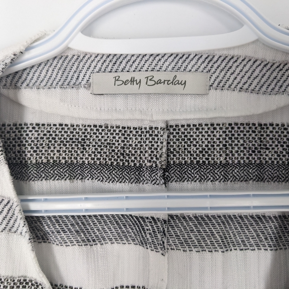 Betty Barclay women's textured stripes open front jacket size 10 - Picture 6 of 10